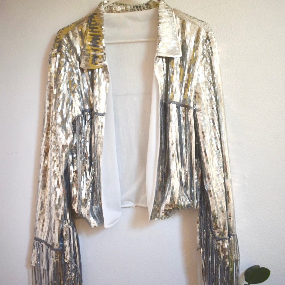 Sequin Fringe Jacket
